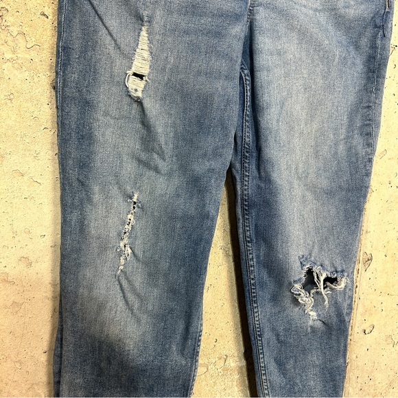 Divided distressed blue denim skinny straight leg overalls medium 10 - Picture 7 of 7